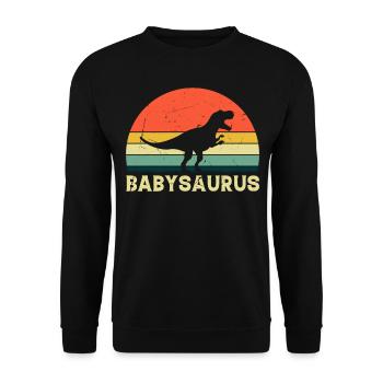 Baby Saurus Newborn Baby Dinosaur Cute Baby Dino B - Unisex Sweatshirt - black - Front - Alina (178cm) & Michal (187cm)