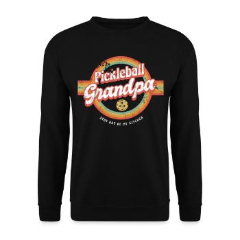 Retro Pickleball Grandpa Stay Out Of My Kitchen Shirt - Unisex Sweatshirt - black - Front - Alina (178cm) & Michal (187cm)
