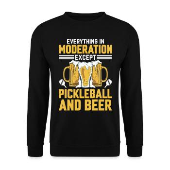 Everything In Moderation Except Pickleball And Bee - Unisex Sweatshirt - black - Front - Alina (178cm) & Michal (187cm)