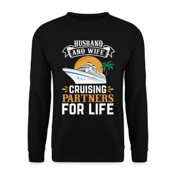 Mari et femme Partenaires de croisière pour la vie I Crui - Sweat-shirt Unisexe - noir - Devant - Alina (178cm) & Michal (187cm)