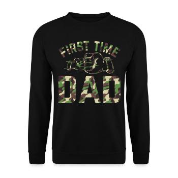 First Time Dad Camouflage Flag Daddy To Be - New D - Unisex Pullover - Schwarz - Vorne - Alina (178cm) & Michal (187cm)