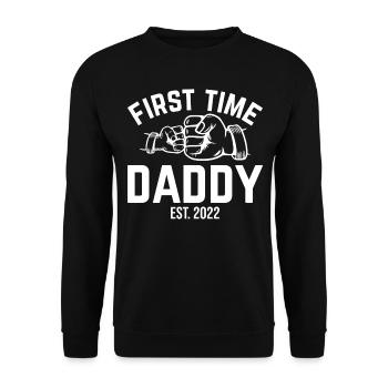 Première fois papa est. 2022 papa pour être papa Pater - Sweat-shirt Unisexe - noir - Devant - Alina (178cm) & Michal (187cm)