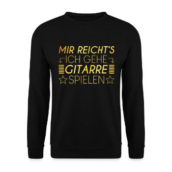 Gitarre Spruch - Unisex Pullover - Schwarz - Vorne - Alina (178cm) & Michal (187cm)