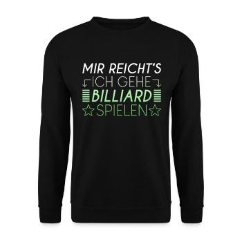 Billiard Spruch - Unisex Pullover - Schwarz - Vorne - Alina (178cm) & Michal (187cm)