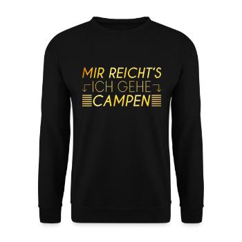 Camping Spruch - Unisex Pullover - Schwarz - Vorne - Alina (178cm) & Michal (187cm)