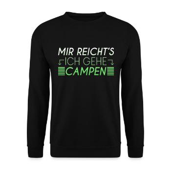 Camping Spruch - Unisex Pullover - Schwarz - Vorne - Alina (178cm) & Michal (187cm)