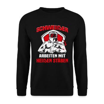 Welder slogan design for metal workers - Unisex Sweatshirt - black - Front - Alina (178cm) & Michal (187cm)