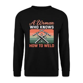 Welder Spruch Design for MetalWorkers - Unisex Sweatshirt - black - Front - Alina (178cm) & Michal (187cm)