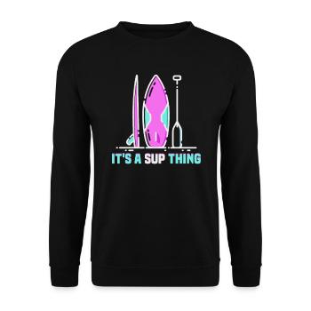 Sup Stand Up Paddle Design Sup Board Paddeln - Unisex Sweatshirt - black - Front - Alina (178cm) & Michal (187cm)