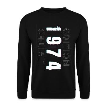 Édition Limitée Année de Naissance 1974 Cadeau Hommes - Sweat-shirt Unisexe - noir - Devant - Alina (178cm) & Michal (187cm)