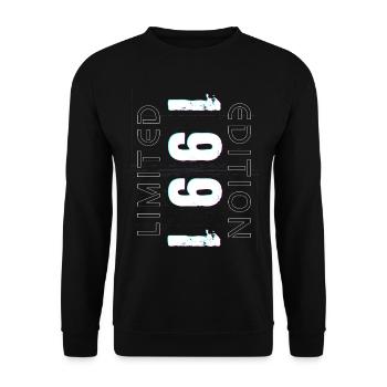 Édition Limitée Année de Naissance 1991 Cadeau Hommes - Sweat-shirt Unisexe - noir - Devant - Alina (178cm) & Michal (187cm)