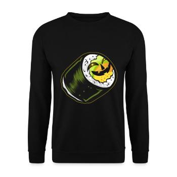 Maki Sushi Jack O Lantern Face Costume Halloween - Unisex Pullover - Schwarz - Vorne - Alina (178cm) & Michal (187cm)