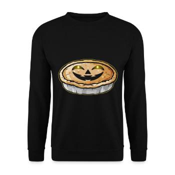 Pie With Jack O Lantern Face Costume Halloween - Unisex Pullover - Schwarz - Vorne - Alina (178cm) & Michal (187cm)