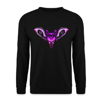 Purple Mandala Ornament Bat Halloween - Unisex Sweatshirt - black - Front - Alina (178cm) & Michal (187cm)