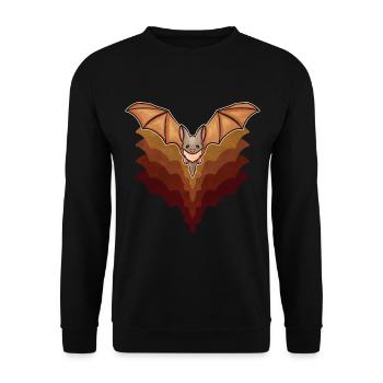 Cute Kawaii Bat Flying Halloween - Unisex Pullover - Schwarz - Vorne - Alina (178cm) & Michal (187cm)