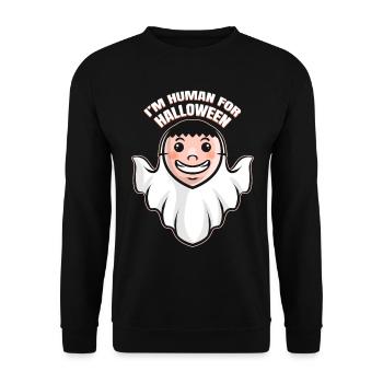 Costume de fantôme Je suis Je Suis Humain Pour Halloween - Sweat-shirt Unisexe - noir - Devant - Alina (178cm) & Michal (187cm)