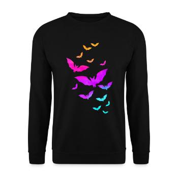Colorful Bats Flying Costume Halloween - Unisex Pullover - Schwarz - Vorne - Alina (178cm) & Michal (187cm)
