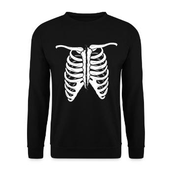 Squelette Os De Torse Déchire Costume Halloween - Sweat-shirt Unisexe - noir - Devant - Alina (178cm) & Michal (187cm)