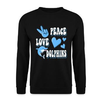 Amour de la paix des dauphins - Sweat-shirt Unisexe - noir - Devant - Alina (178cm) & Michal (187cm)