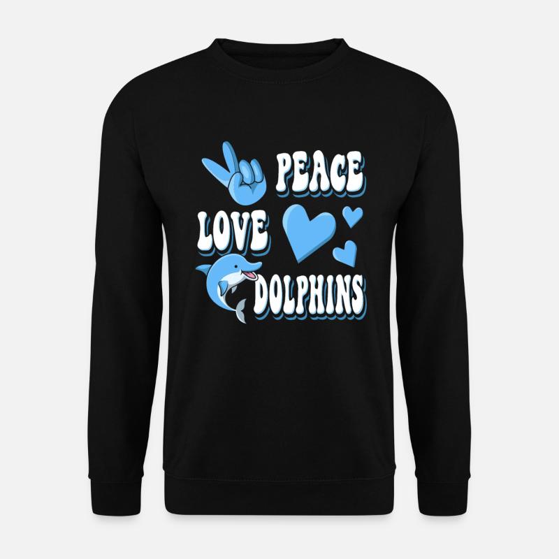 Peace Love Dolphin - Unisex Sweatshirt - black