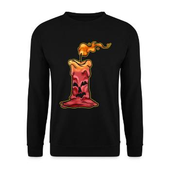 Old Jack O Lantern Candle Burning Down On - Unisex Pullover - Schwarz - Vorne - Alina (178cm) & Michal (187cm)