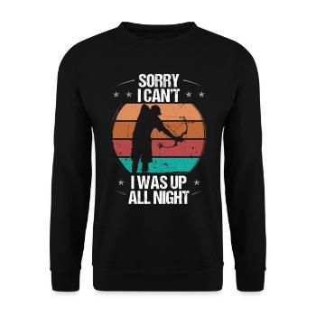 Bowfishing at Night I cant Bowfisher Bow Hunter - Unisex Sweatshirt - black - Front - Alina (178cm) & Michal (187cm)