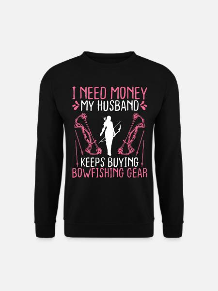 Bowfishing Wife Bowhunter Fisherman Bowfisher Girl - Unisex Sweatshirt - black
