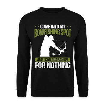 Bowfishing Spot Bow Hunter Fisherman Bowfisher - Unisex Pullover - Schwarz - Vorne - Alina (178cm) & Michal (187cm)