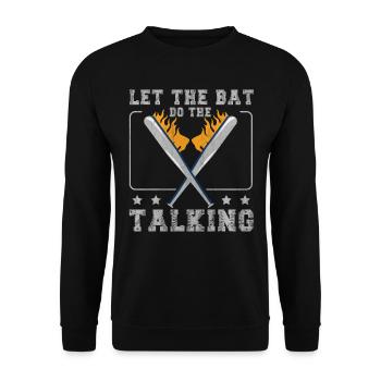 Let The Bat Do The Talking Baseball - Unisex Pullover - Schwarz - Vorne - Alina (178cm) & Michal (187cm)