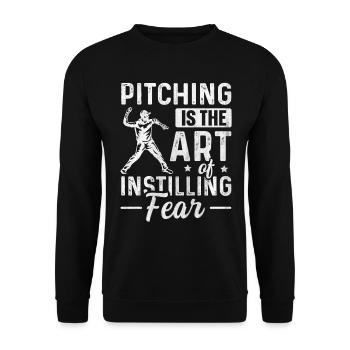 Pitching Is The Art of Instilling Fear Baseball - Unisex Pullover - Schwarz - Vorne - Alina (178cm) & Michal (187cm)