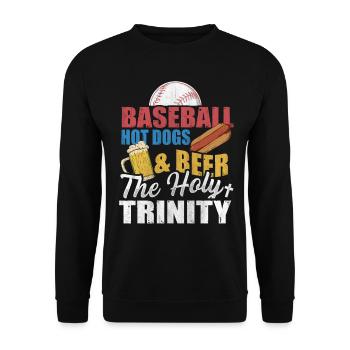 Hot-dogs de baseball et bière The Holy Trinity Baseball - Sweat-shirt Unisexe - noir - Devant - Alina (178cm) & Michal (187cm)