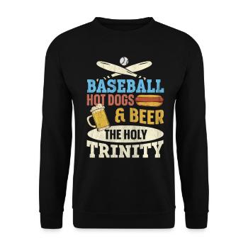 Hot-dogs de baseball et bière The Holy Trinity Baseball - Sweat-shirt Unisexe - noir - Devant - Alina (178cm) & Michal (187cm)