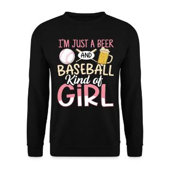 Je suis juste une bière et un baseball genre de fille de baseball - Sweat-shirt Unisexe - noir - Devant - Alina (178cm) & Michal (187cm)