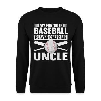 My Favorite Baseball Player Calls Me Uncle - Unisex Sweatshirt - black - Front - Alina (178cm) & Michal (187cm)