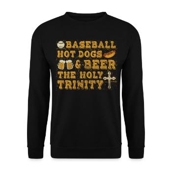 Hot-dogs de baseball et bière The Holy Trinity Baseball - Sweat-shirt Unisexe - noir - Devant - Alina (178cm) & Michal (187cm)