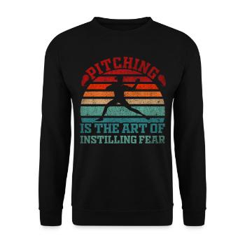 Pitching Is The Art of Instilling Fear Baseball - Unisex Pullover - Schwarz - Vorne - Alina (178cm) & Michal (187cm)