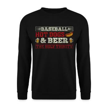 Hot-dogs de baseball et bière The Holy Trinity Baseball - Sweat-shirt Unisexe - noir - Devant - Alina (178cm) & Michal (187cm)