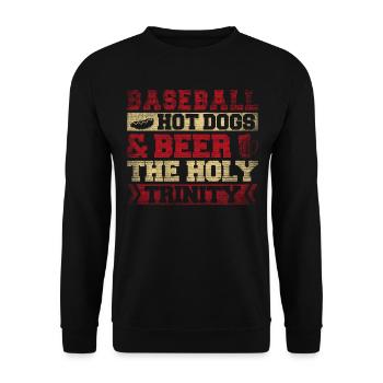 Hot-dogs de baseball et bière The Holy Trinity Baseball - Sweat-shirt Unisexe - noir - Devant - Alina (178cm) & Michal (187cm)