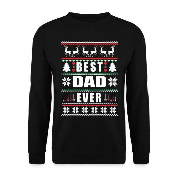 Drôle de Noël moche Meilleur père de tous les temps - Sweat-shirt Unisexe - noir - Devant - Alina (178cm) & Michal (187cm)