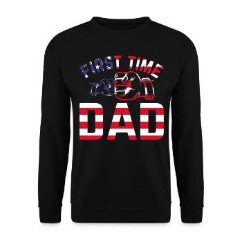 First Time Dad American Flag Daddy To Be Daddy Pat - Unisex Sweatshirt - black - Front - Alina (178cm) & Michal (187cm)