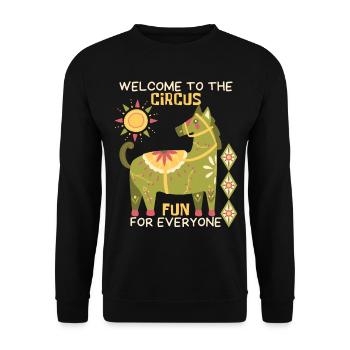 Cirque, drôle de dicton avec cheval, cheval de cirque - Sweat-shirt Unisexe - noir - Devant - Alina (178cm) & Michal (187cm)