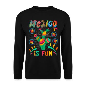 Mexique, dicton, motif de cactus - Sweat-shirt Unisexe - noir - Devant - Alina (178cm) & Michal (187cm)