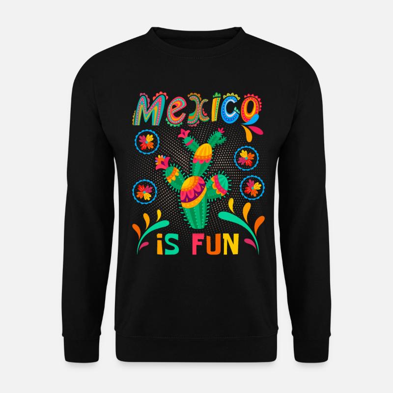 Mexiko, Spruch, Kaktus-Motiv - Unisex Pullover - Schwarz