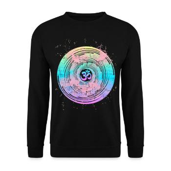 Om-Symbol Om-Zeichen, Mandala-Om, Yoga-Yogi - Unisex Pullover - Schwarz - Vorne - Alina (178cm) & Michal (187cm)