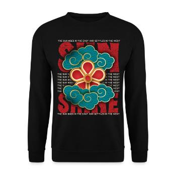 Sommer Summer, Sonne, Wolken 3d Asien Design - Unisex Pullover - Schwarz - Vorne - Alina (178cm) & Michal (187cm)