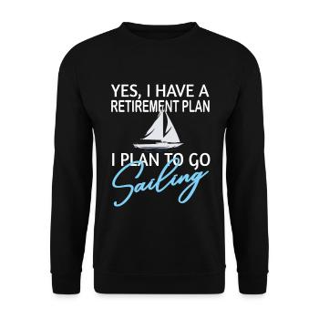 Régime de retraite De retraite Voile Pension Marin Capitaine Grand-père - Sweat-shirt Unisexe - noir - Devant - Alina (178cm) & Michal (187cm)