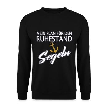 retirement sailing retirement plan sailor captain grandpa - Unisex Sweatshirt - black - Front - Alina (178cm) & Michal (187cm)