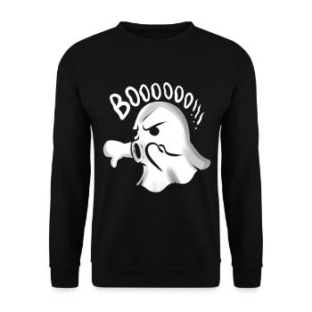 Boo Boooooo Thumps Down Says This Cute Ghost - Unisex Pullover - Schwarz - Vorne - Alina (178cm) & Michal (187cm)