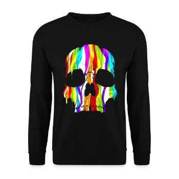 Colorful Skull Paint Dripping Day Of The Dead And - Unisex Sweatshirt - black - Front - Alina (178cm) & Michal (187cm)