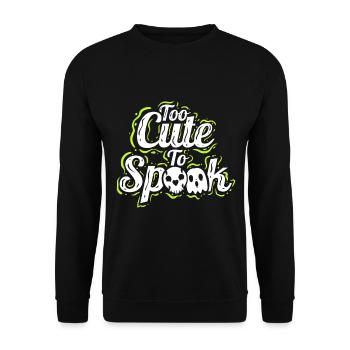 Too Cute To Spook Costume Ghosts Halloween - Unisex Pullover - Schwarz - Vorne - Alina (178cm) & Michal (187cm)